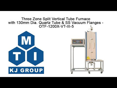 Three Zone Split Vertical Tube Furnace with 4" Dia. Quartz Tube & SS Vacuum Flanges - OTF-1200X-VT-III-4