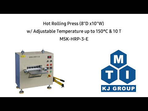 Hot Rolling Press (8"D x10"W, 230 °C Max) w/ Adjustable Pressure up to 10 T - MSK-HRP-3-E