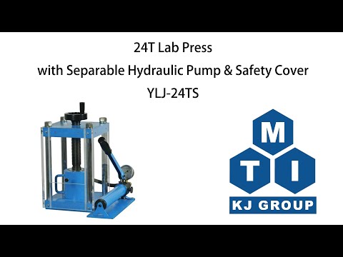 24T Lab Press with Separable Hydraulic Pump & Safety Cover - YLJ-24TS