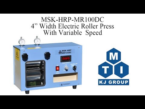 4" Width Electric Cold Roller Press with Optional Ceramic and PTFE Rollers-MSK-HRP-MR100DC
