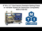 6"W Electric Cold Rolling Press with PTFE Coated Rollers for Sticky Metal (Li, Na) Calendering (Ar Glove-box Compatible) - MSK-2150-P