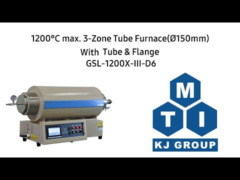 1200°C max. 3-Zone Tube Furnace( 6" OD Max) with Tube & Flange - GSL1200XIII6