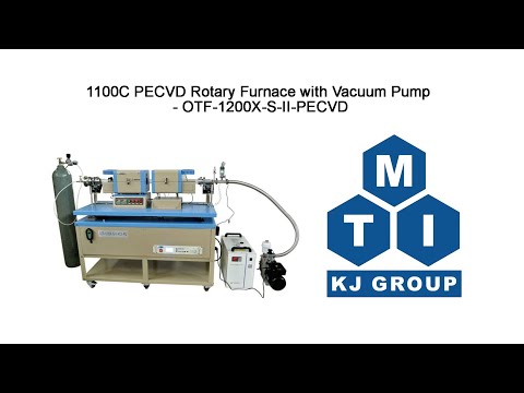1100C PECVD Rotary Furnace with Vacuum Pump - OTF-1200X-S-II-PECVD