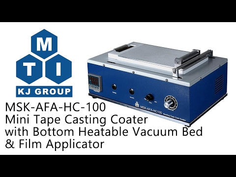 Mini Tape Casting Coater w/ Heat-able Vacuum Bed ( 130Wx200L mm, 100C Max) & Vacuum Pump. -MSK-AFA-HC100