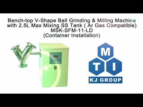 Bench-top V-Shape Ball Mill w/ Optional SS Tank 50, 250 , 2500ml (Ar Gas Compatible) - MSK-SFM-11-LD