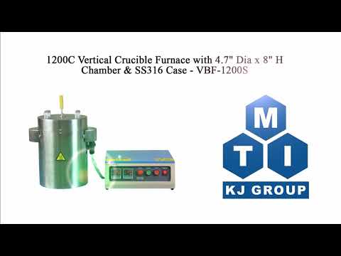 1000°C Vertical Crucible Furnace with 4.7" Dia x 8" H Chamber & SS316 Case - VBF1200S