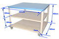 900 x 600mm Heavy Duty Mobile Cart for Tube and Box Furnaces - FM-Cart-68