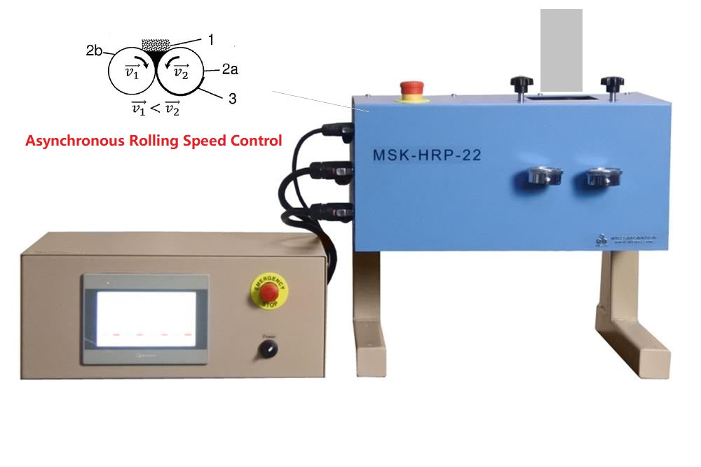 200°C Vertical Hot Rolling Press ( 4") w/ Asynchronous Rolling Speed & Pressure Display- MSK-HRP-22