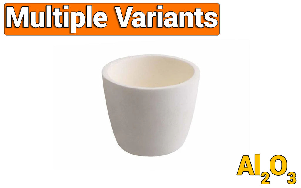 Alumina (Al2O3) Cylindrical Crucible from 0.1 mL to 3000mL optional