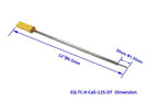 Thermocouple: K type 1/4"OD x 12" L with Exposed Head and Male Plug for Faster Response - TCK12SDT
