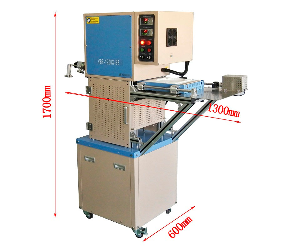 1200°C Bottom-loading Vacuum Furnace (8.6"IDX7.6"H) with Rapid Cooling -VBF-1200X-E8