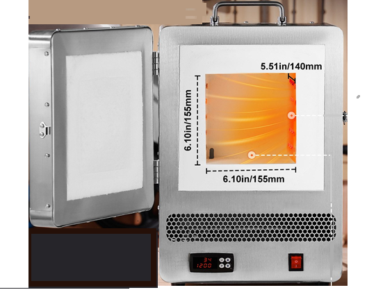 1050°C Economic Box Furnace (6" x 6" x 5", 3 liter, 110V) with Programmable Controller- KSL1200XJS
