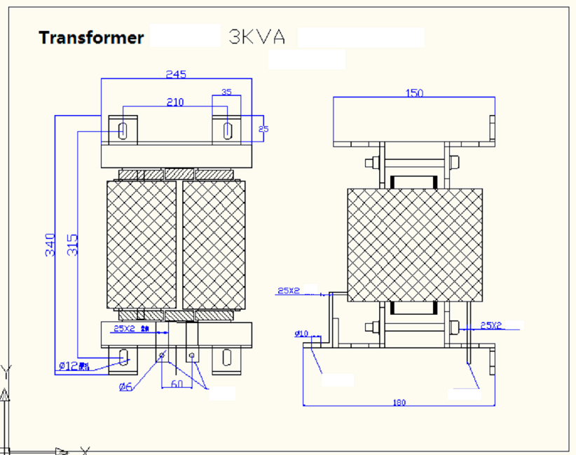 UL/CSA listed 2.5 KW Stepdown Transformer from 208 VAC to 20VAC - TF22020W2500