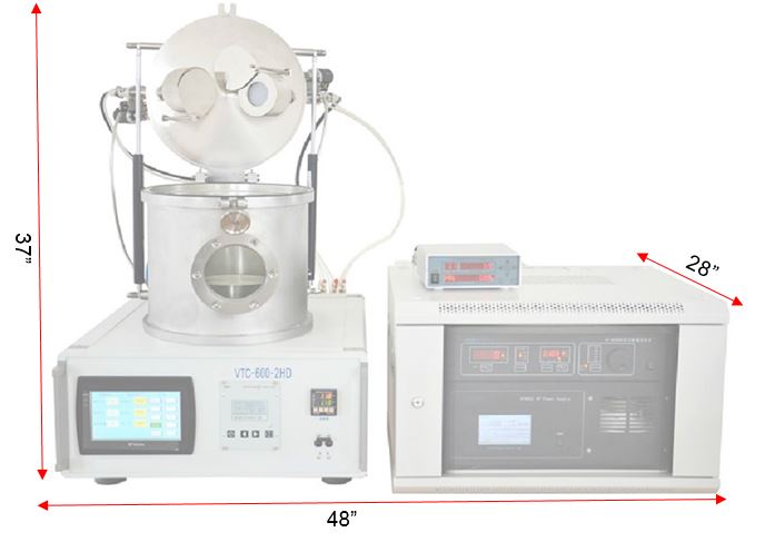 DC/RF 3-head High Vacuum 2” Magnetron Plasma Sputtering Coater - VTC-600-3HD-LD